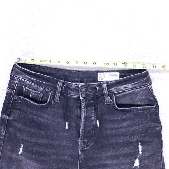 Denim Co Jean Shorts Denim Cotton Mens SZ 32 Black Straight VTG Baggy 90s Y2K - Picture 3 of 8